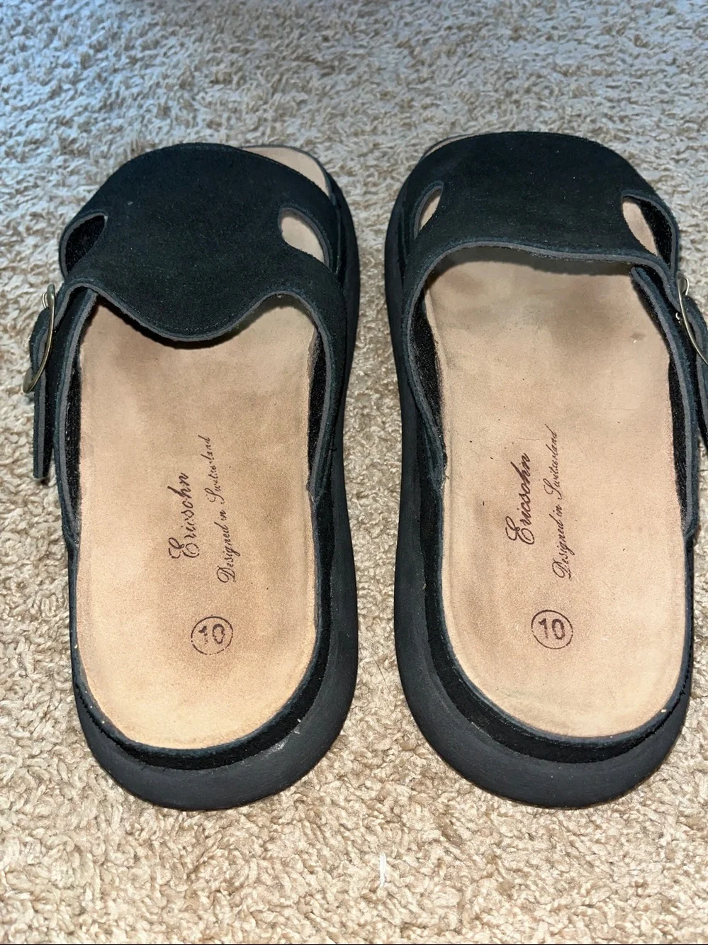 Ericsohn Eric Sohn slip on slides designed in Switzerland Men size 10.